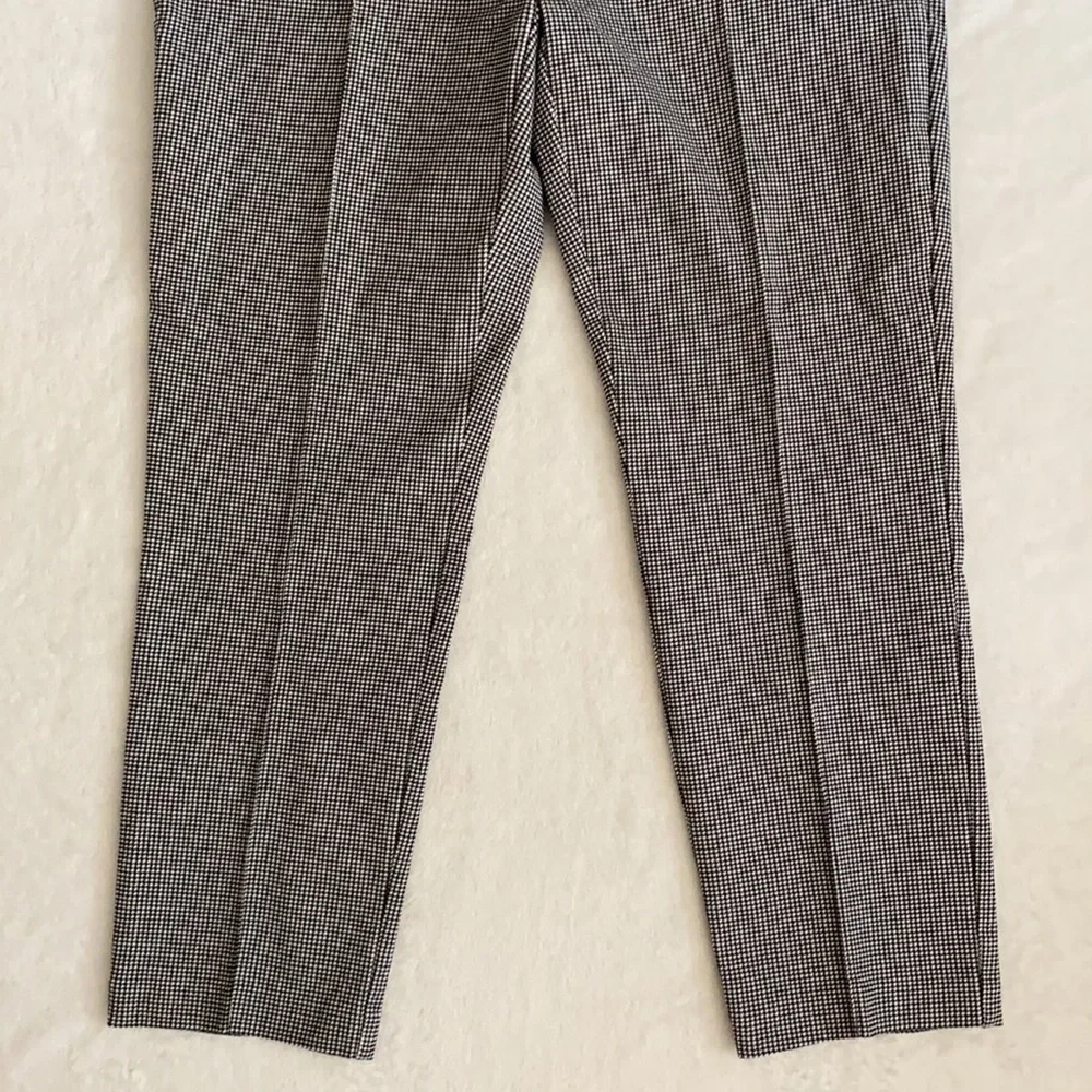 Massimo Fabbro Italy | Houndstooth Front Seam Pull On Crop Pants Black/White 10 - Picture 4 of 11